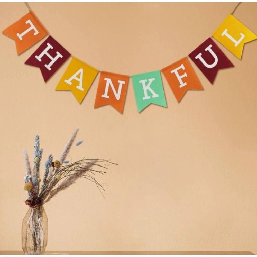 Thanksgiving "Thankful" Banner 5 Ft By Celebrate It Fall Decorations Multicolor